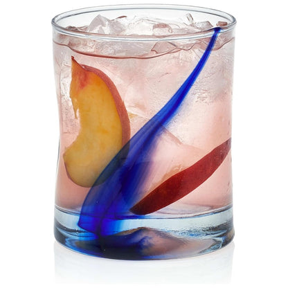 Libbey Blue Ribbon Rocks Glasses Set of 8, Artisan-Inspired Four-Dimple Whiskey Glasses, 12.5 oz Old Fashioned Cocktail Glasses